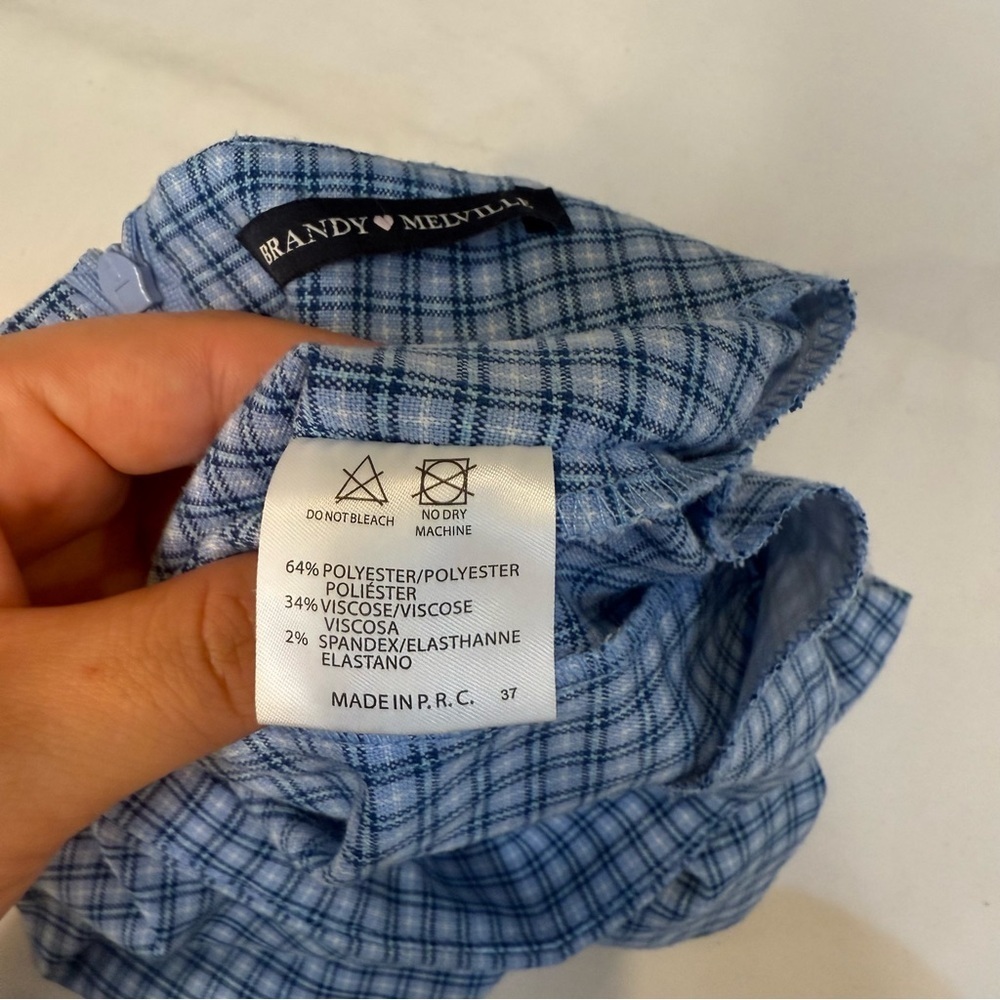 Brandy Melville Blue Plaid Skirt - Picture 10 of 11